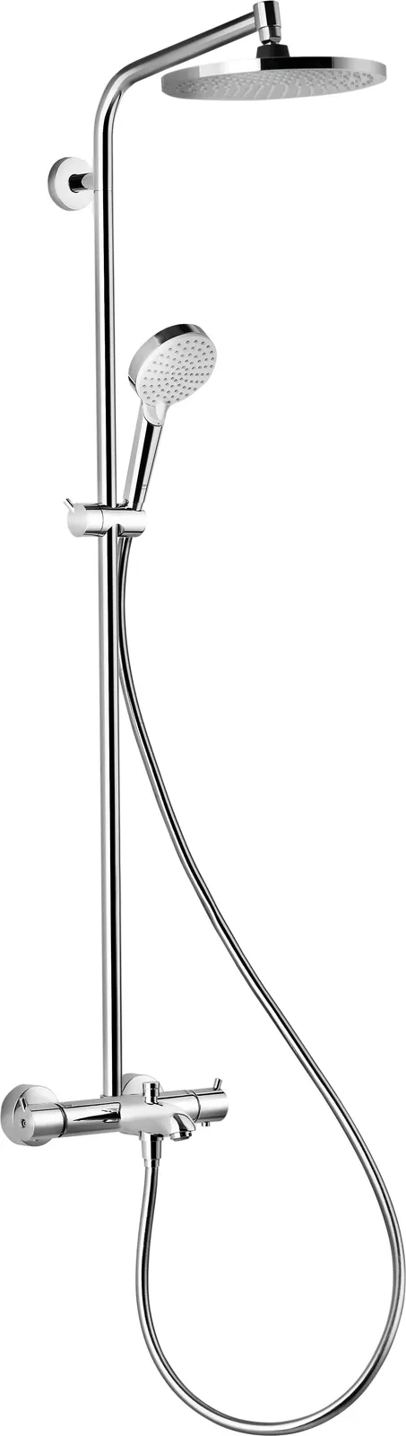Crometta S Душевая стойка Showerpipe 240 1jet EcoSmart с термостатом для ванны