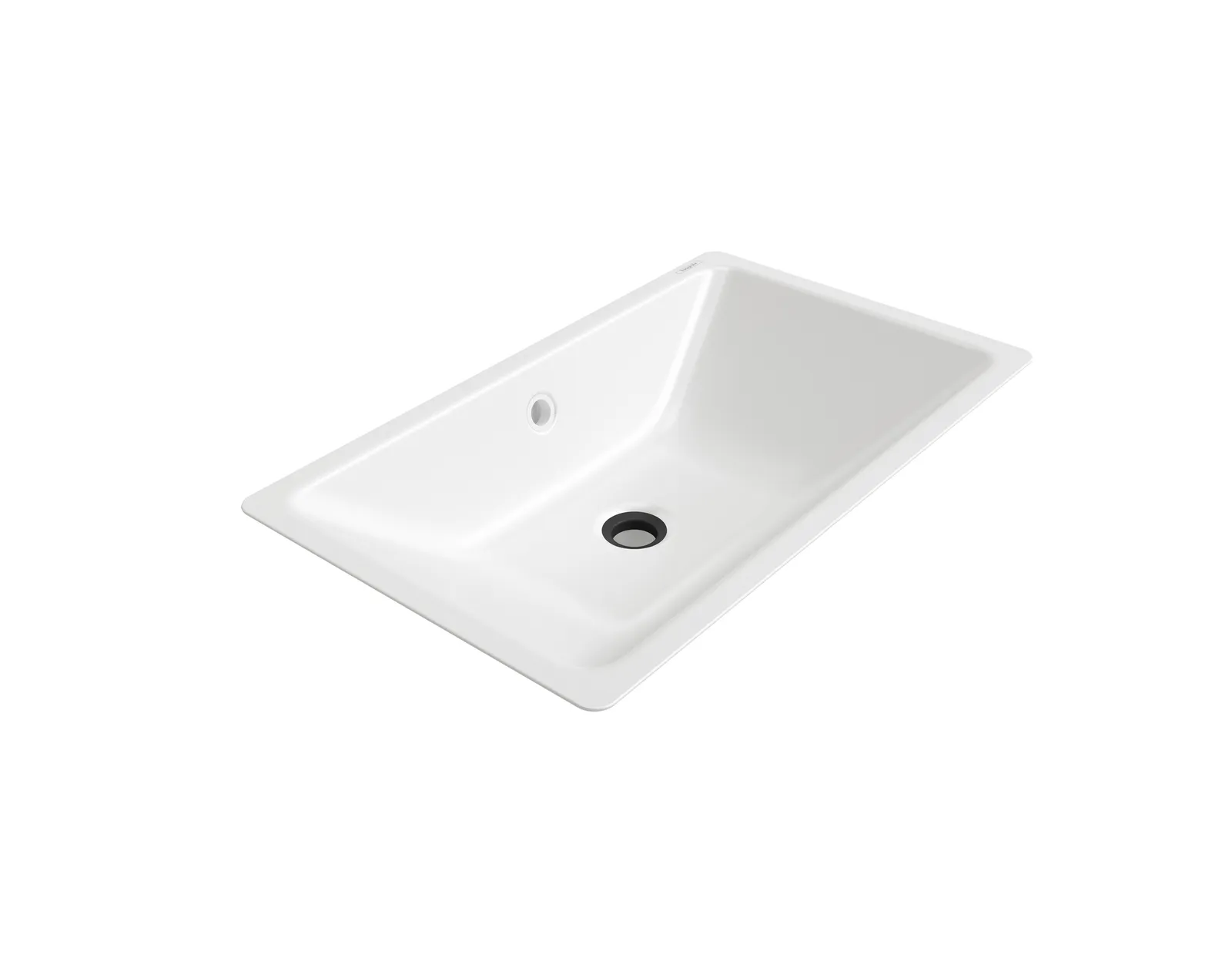 CubeStack Накладная раковина 650/390 без отверстия под смеситель и с переливом, SmartClean