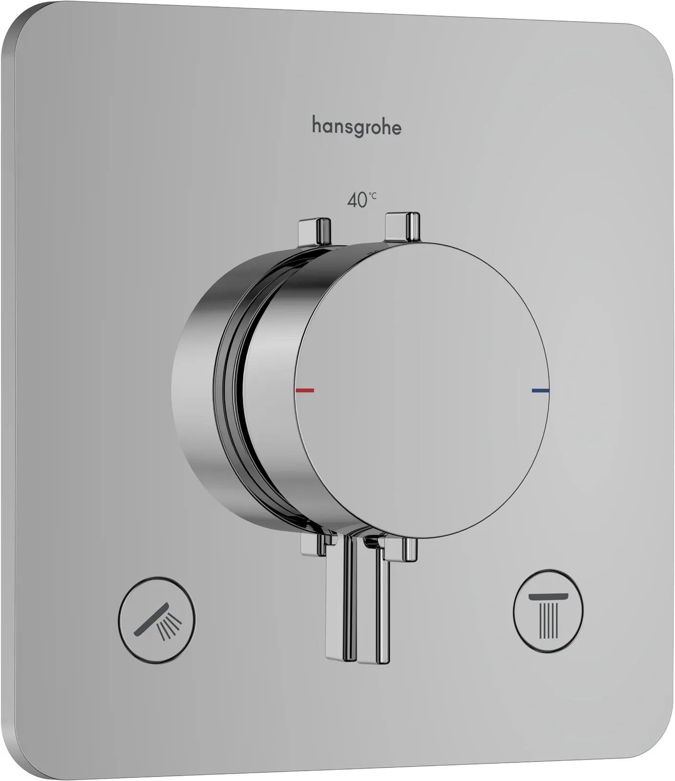 Ecostat Comfort Q Thermostat for concealed installation for 2 functions
