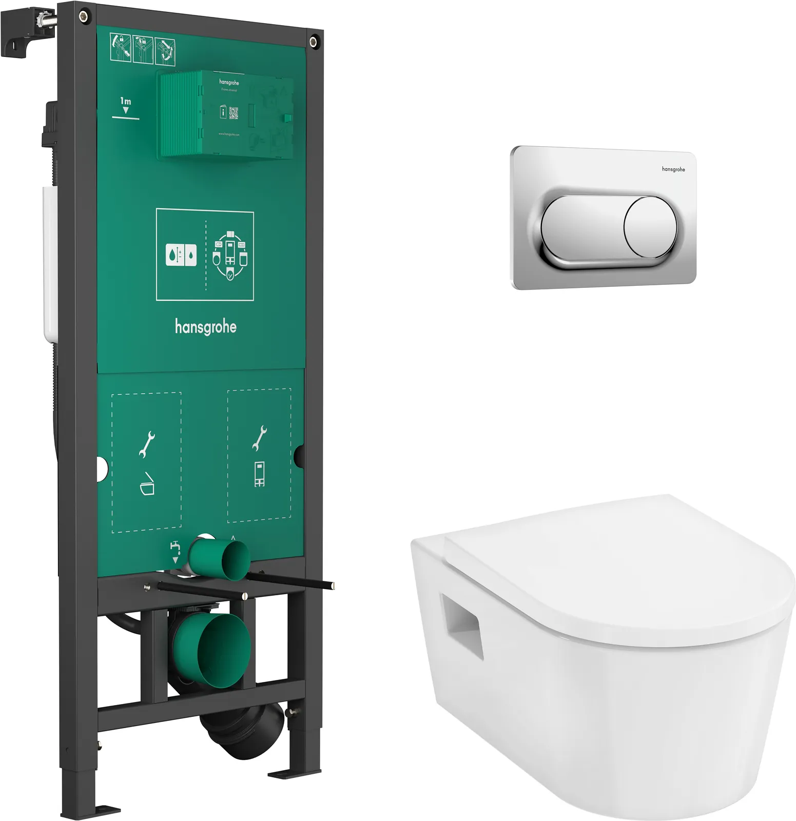 EluPura Original S Комплект унитаза с инсталляцией iFrame universal и iFrame Original S клавишей смыва