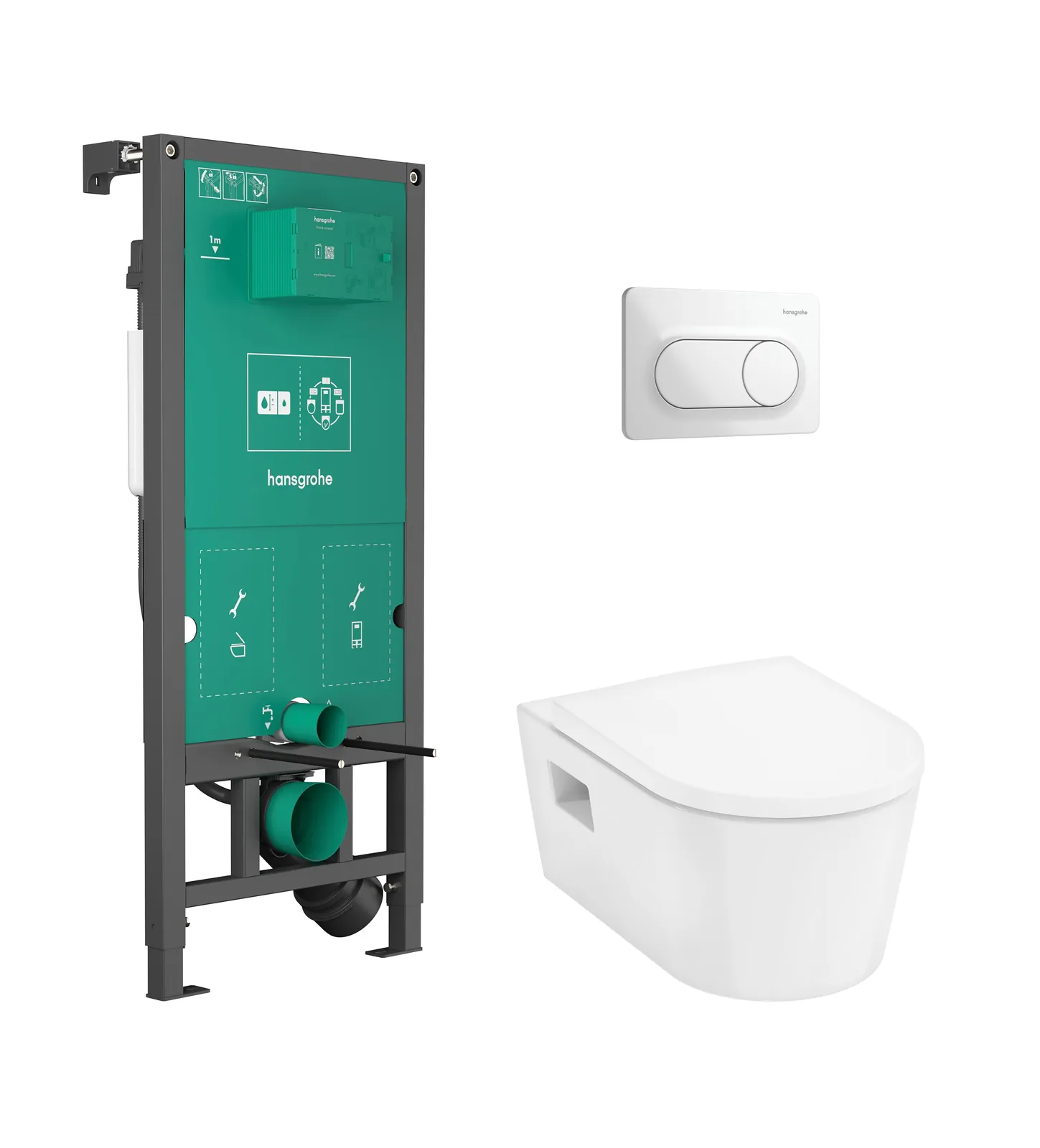 EluPura Original S Комплект унитаза с инсталляцией iFrame universal и iFrame Original S клавишей смыва