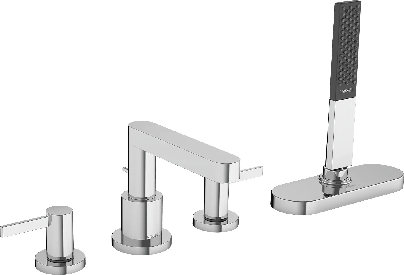 Finoris Bath-rim mixer, 4-hole, with sBox