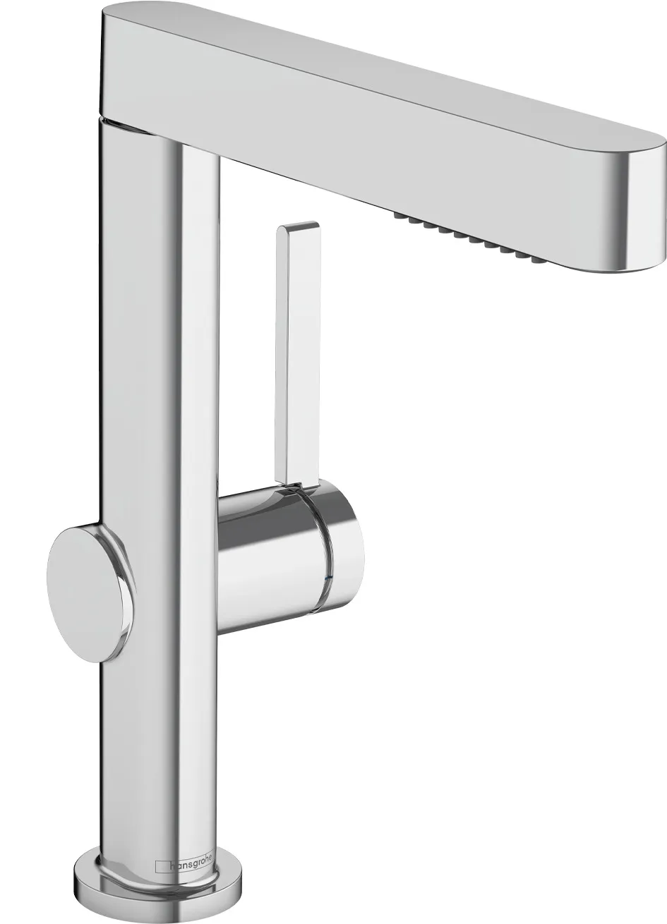 Finoris Single lever basin mixer 230 with pull-out spray, 2jet and pop-up waste push-open