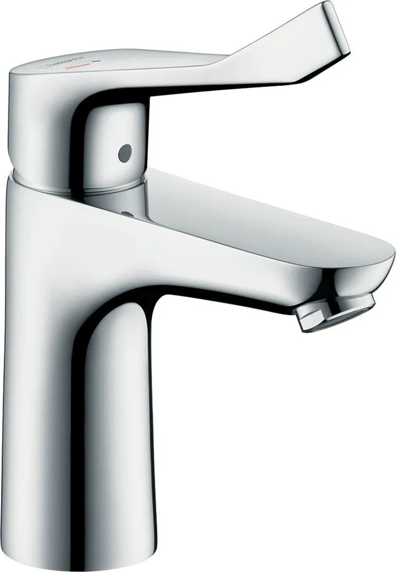 Focus Bir dastali lavabo aralashtirgichi 100 CoolStart, uzaytirilgan dasta 12 bilan, 1 sm, drenaj klapanisiz