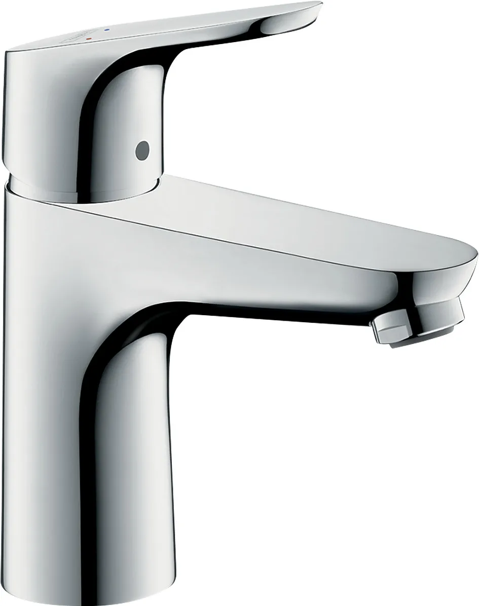 Focus Bir dastali lavabo aralashtirgichi 100 LowFlow, pop-up drenaj klapani bilan