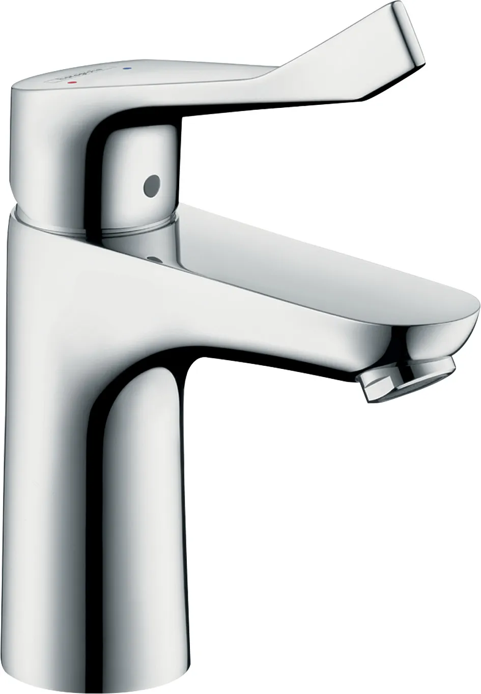 Focus Single-lever basin mixer 100 with extended handle 12, 1 cm and waste valve pop-up