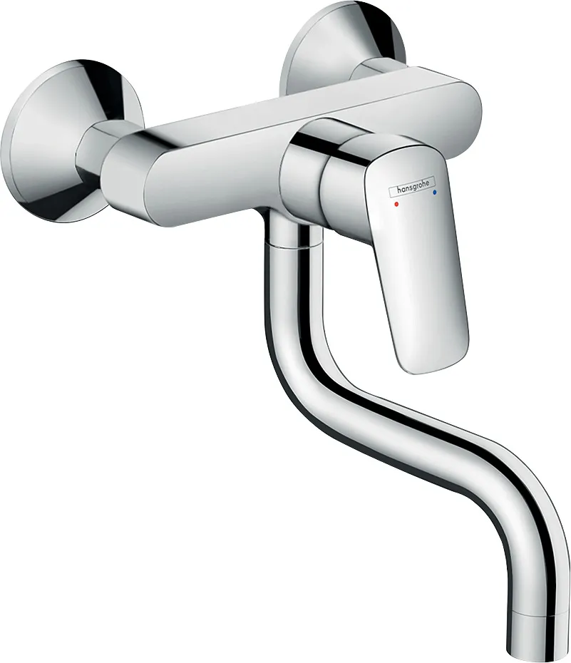 Logis M31 Single-lever kitchen mixer, wall-mounted low spout, 1jet
