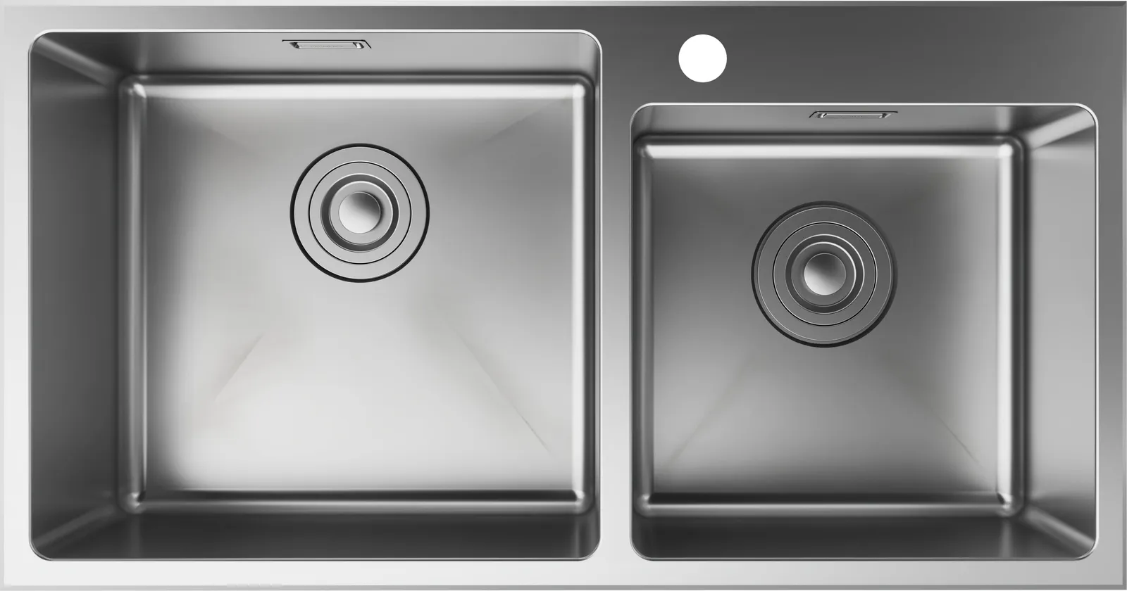 S43 S431-F770 inset kitchen sink 410/335 single-hole including manual waste set