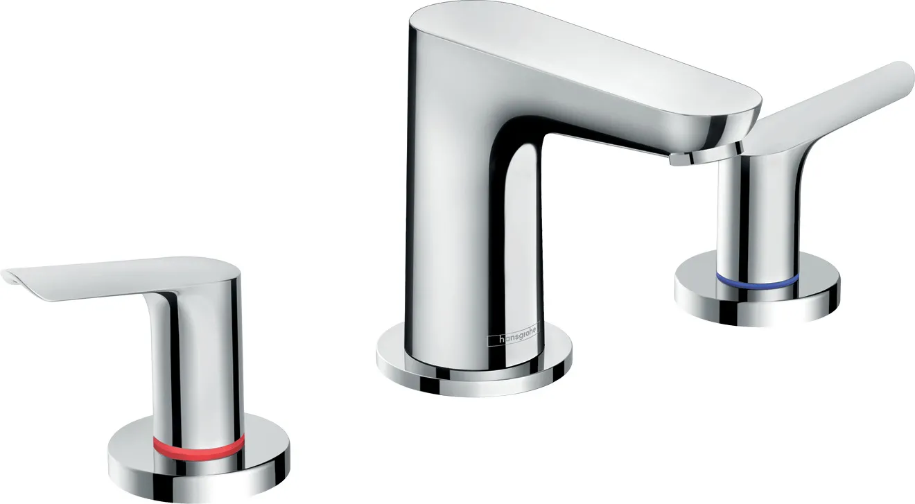 Logis E Basin mixer 100 for 3 holes with waste valve pop-up