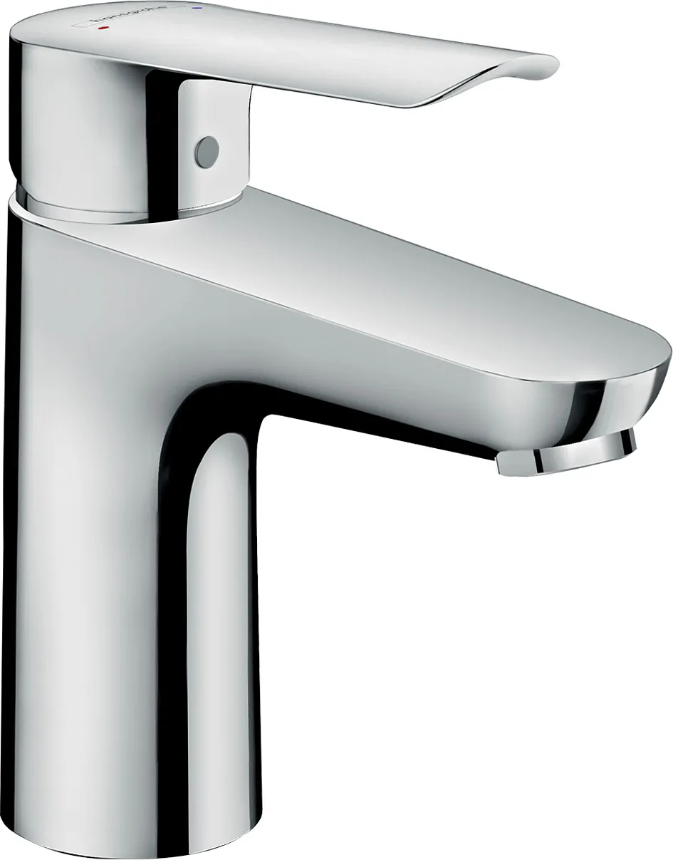 Logis E Bir dastali lavabo aralashtirgichi 100, pop-up drenaj klapani bilan