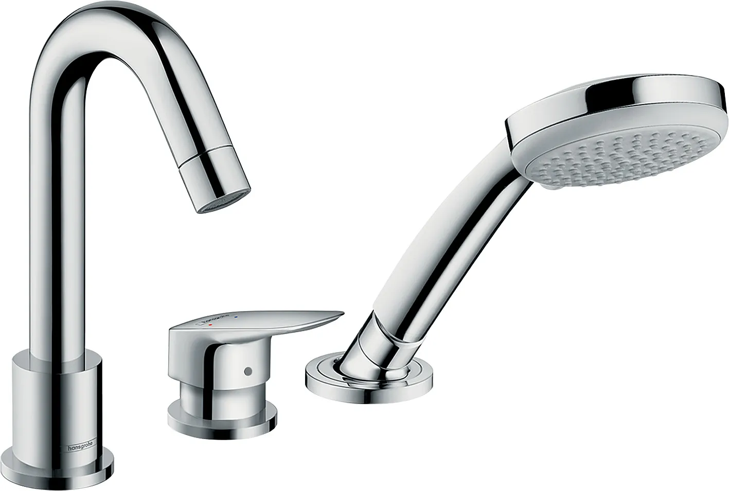 Logis Single-lever bath-edge mixer for 3 holes for Secuflex