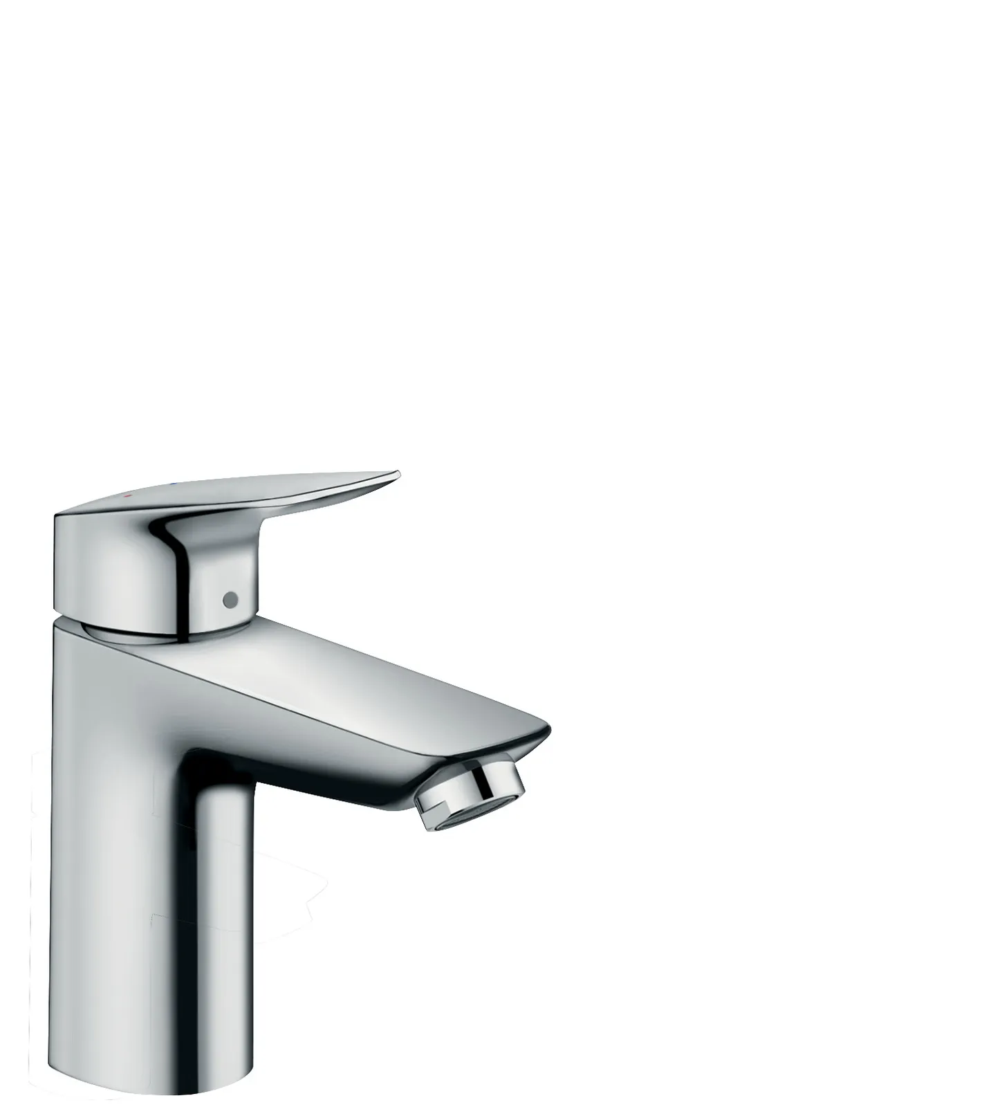 Logis Bir dastali lavabo aralashtirgichi 100, metall pop-up drenaj klapani bilan