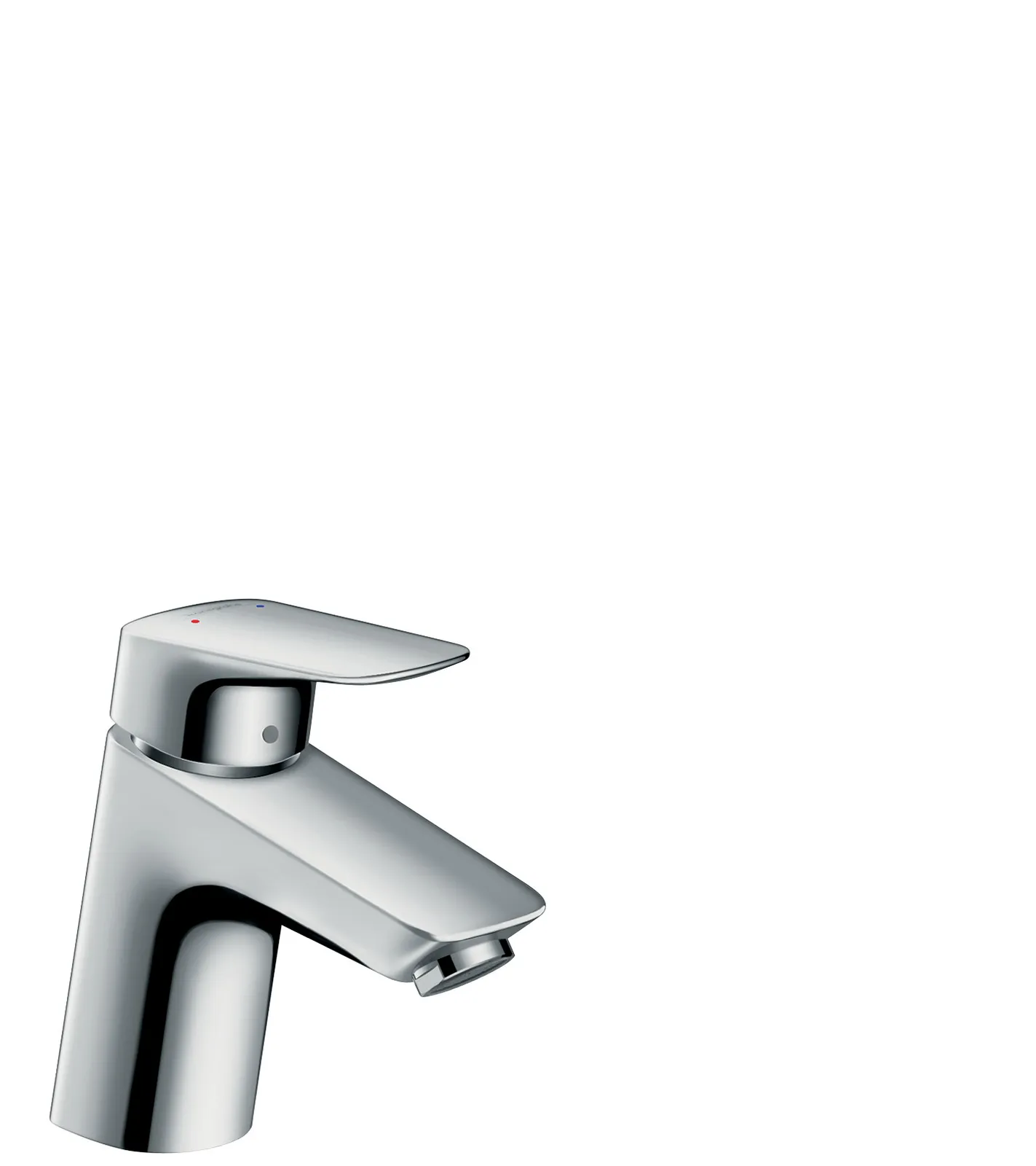 Logis Bir dastali lavabo aralashtirgichi 70, push-open drenaj klapani bilan