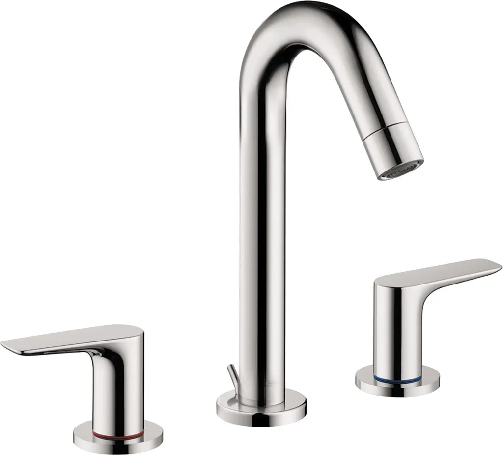 Logis Q 3 teshikli lavabo aralashtirgichi 150, pop-up drenaj klapani bilan