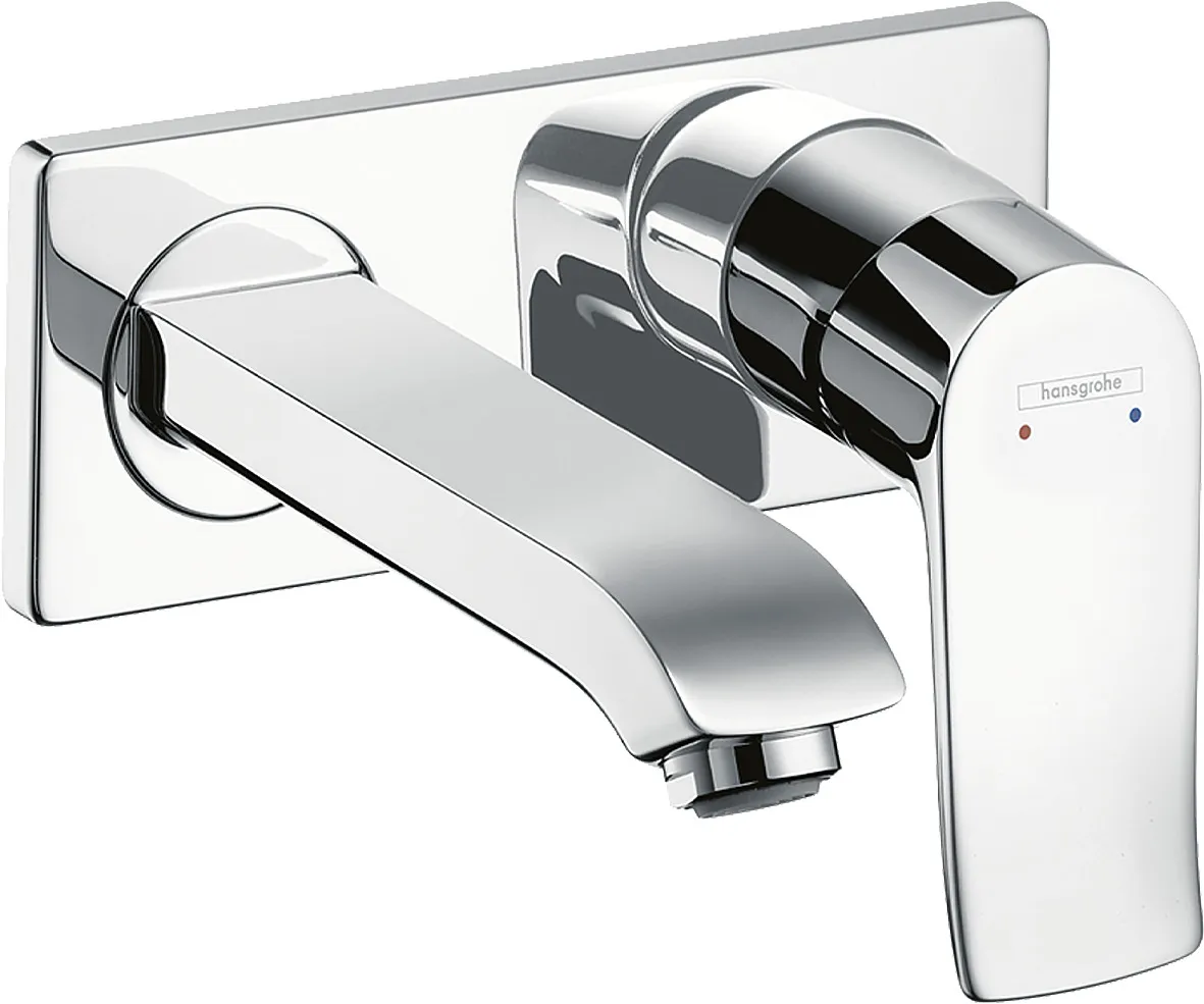 Metris Single lever basin mixer concealed, wall-mounted LowFlow 3, 5 l/min with spout 16, 5 cm