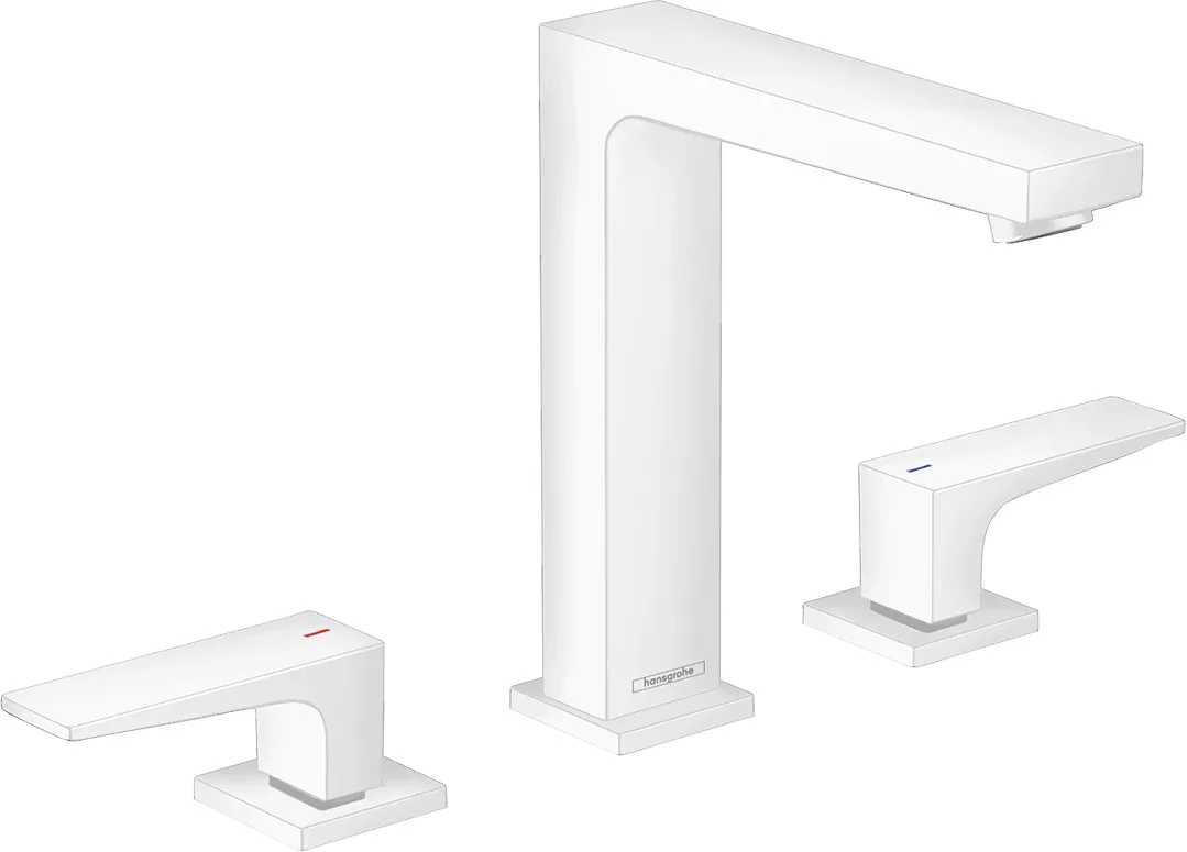 Metropol Basin mixer 160 3-hole with lever handles and push-open waste