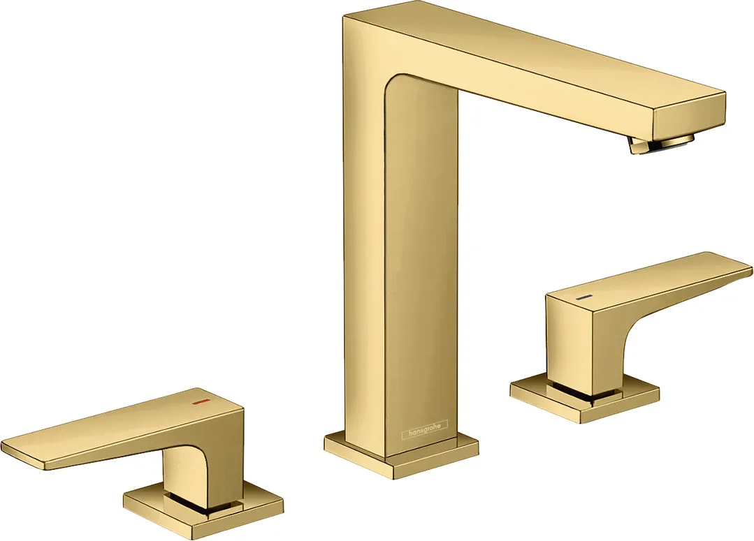 Metropol Basin mixer 160 3-hole with lever handles and push-open waste