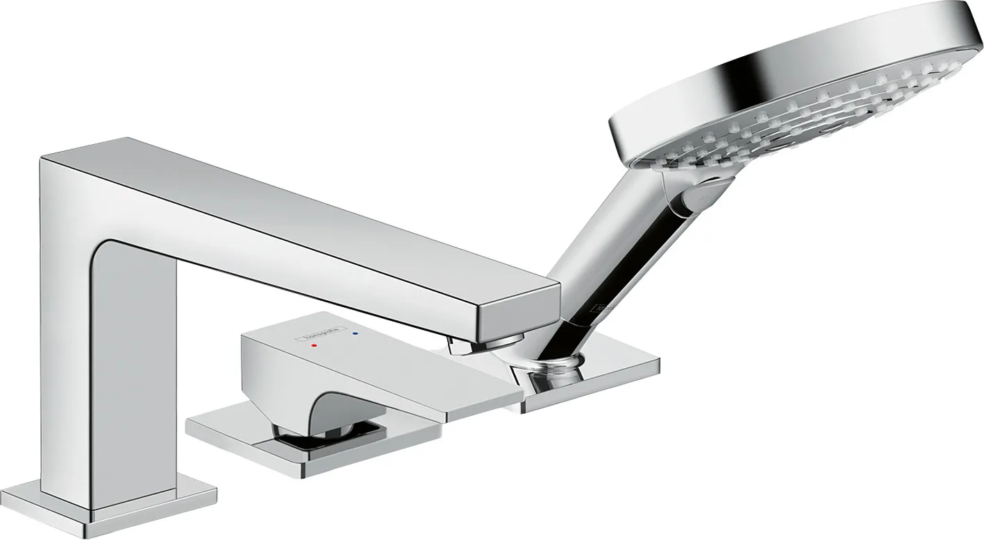 Metropol Single lever bath-rim mixer 3-hole with lever handle
