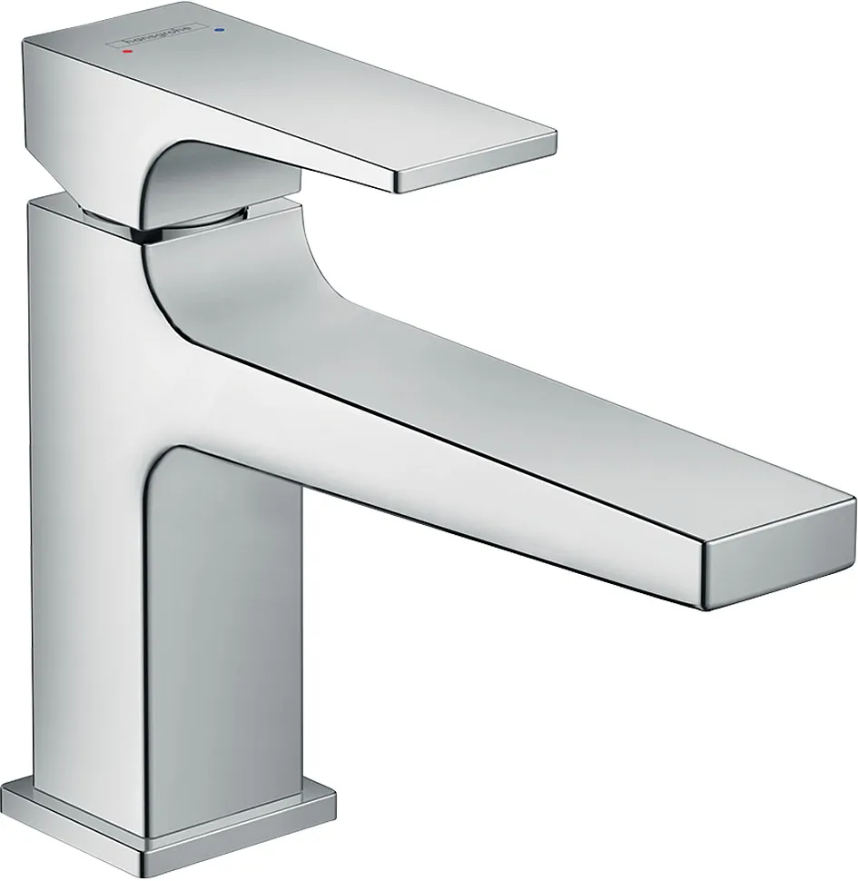 Metropol Single lever basin mixer 100 with lever handle and push-open waste