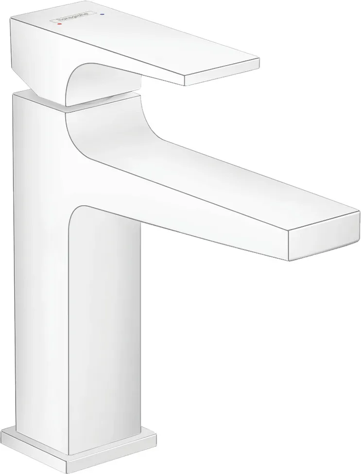 Metropol Single lever basin mixer 110 with lever handle and push-open waste