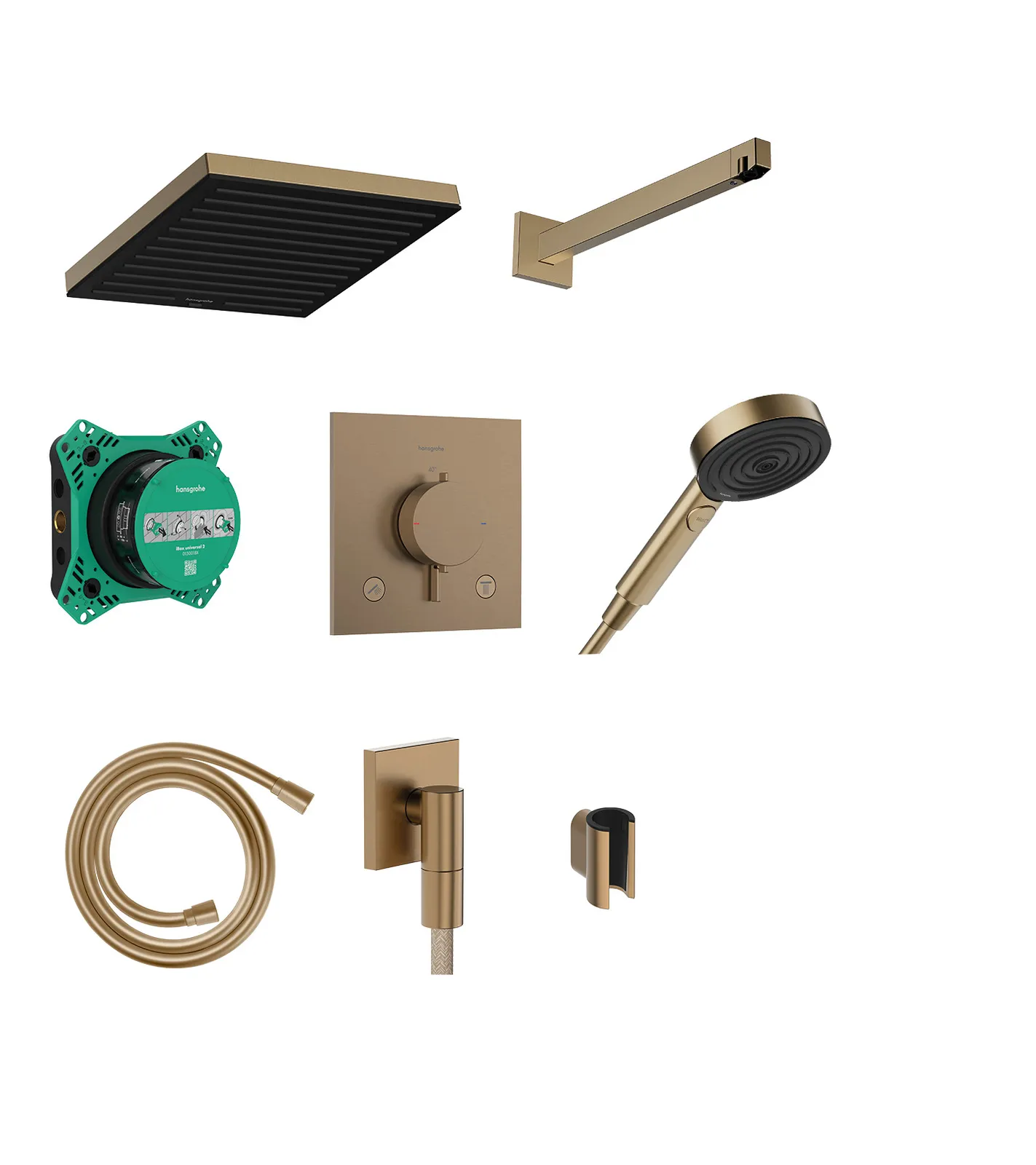 Pulsify E Dizayner dush toʻplami 260 1jet, Ecostat Comfort E va yashirin qism (asosiy toʻplam) iBox universal 2 bilan