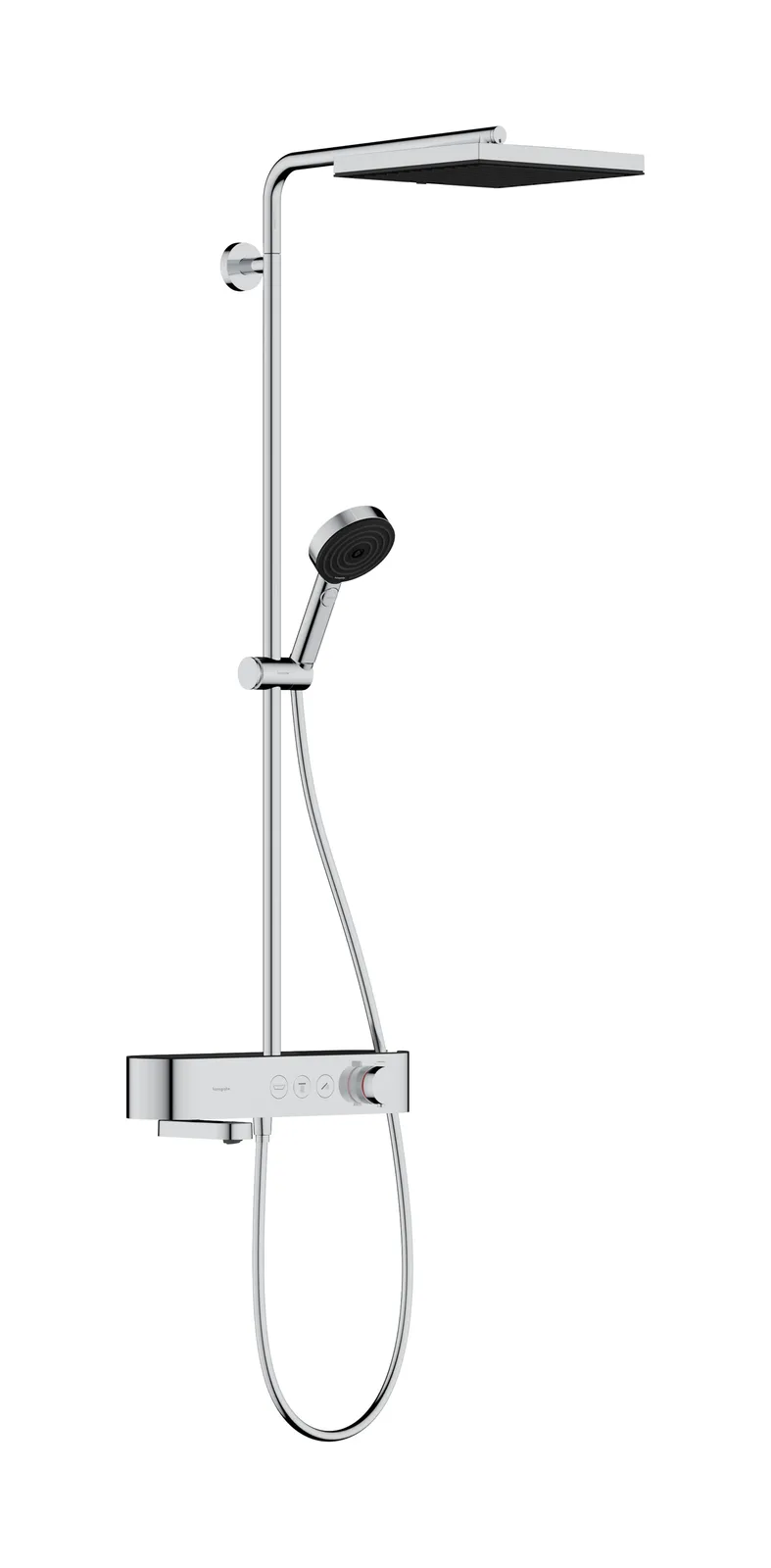 Pulsify E Showerpipe dush ustuni 260 1jet, vanna termostati ShowerTablet Select 400 bilan