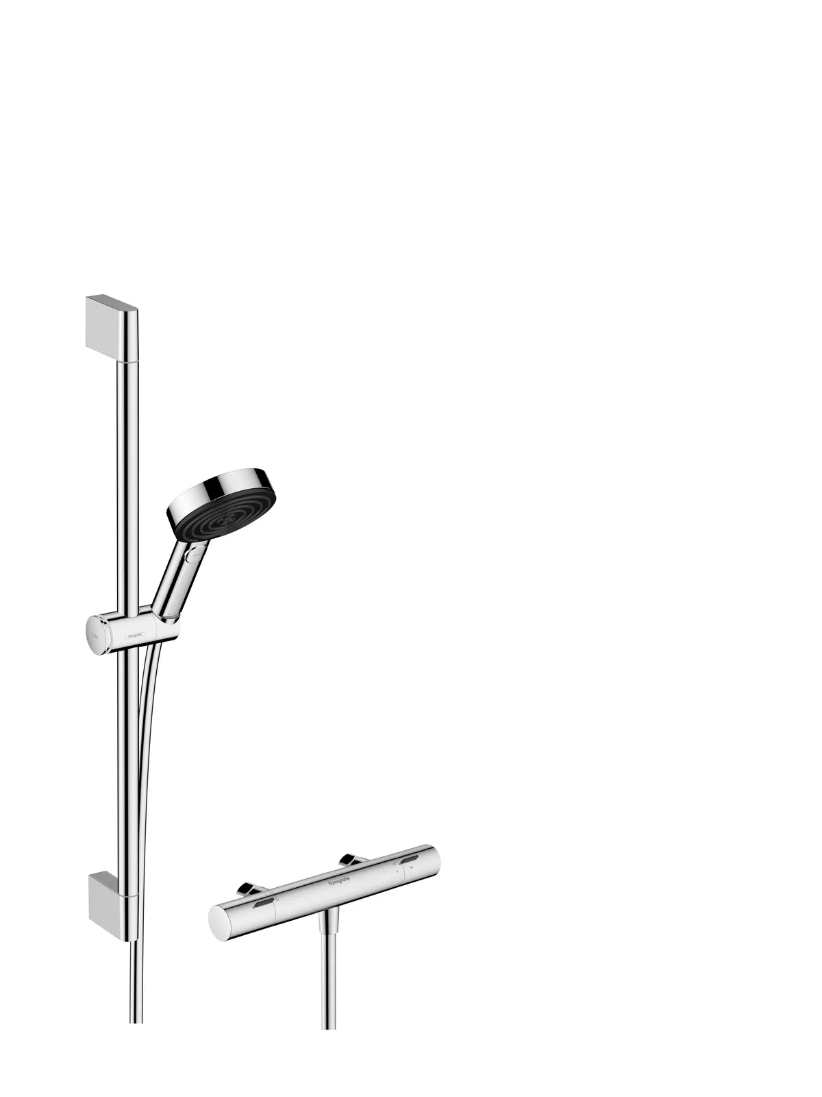 Pulsify Select S Душевая система 105 3jet Relaxation EcoSmart с Ecostat Fine 150cc и душевой штангой 65 см DZR