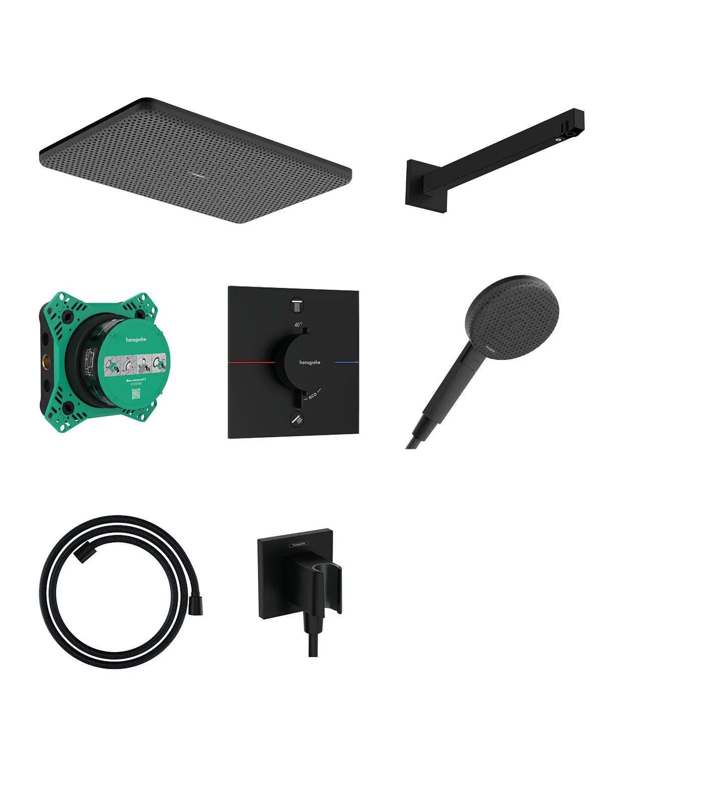 Raindance Alive Q Designer shower set 210/340 1jet with thermostat and concealed part (basic set) iBox universal 2