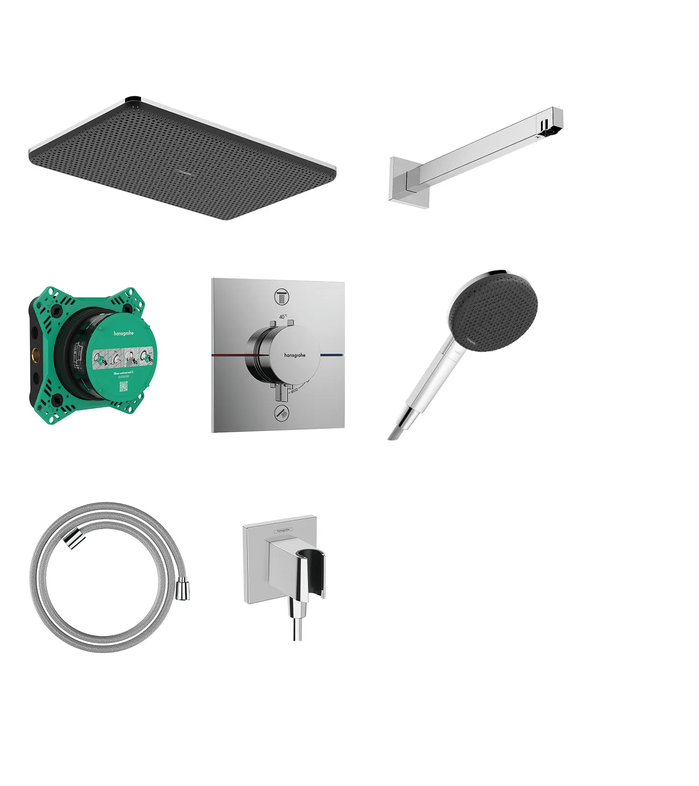 Raindance Alive Q Designer shower set 210/340 1jet with thermostat and concealed part (basic set) iBox universal 2