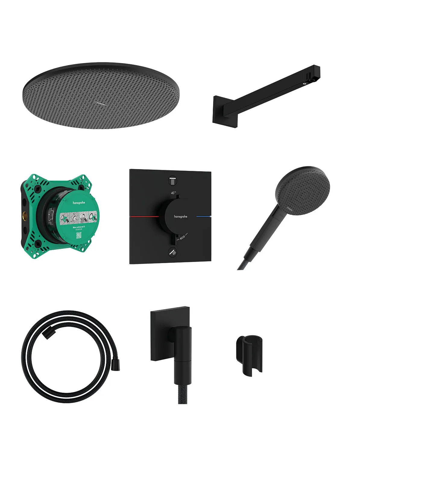 Raindance Alive S Дизайнерский душевой гарнитур 300 1jet с ShowerSelect Comfort E и скрытой частью (базовым набором) iBox universal 2
