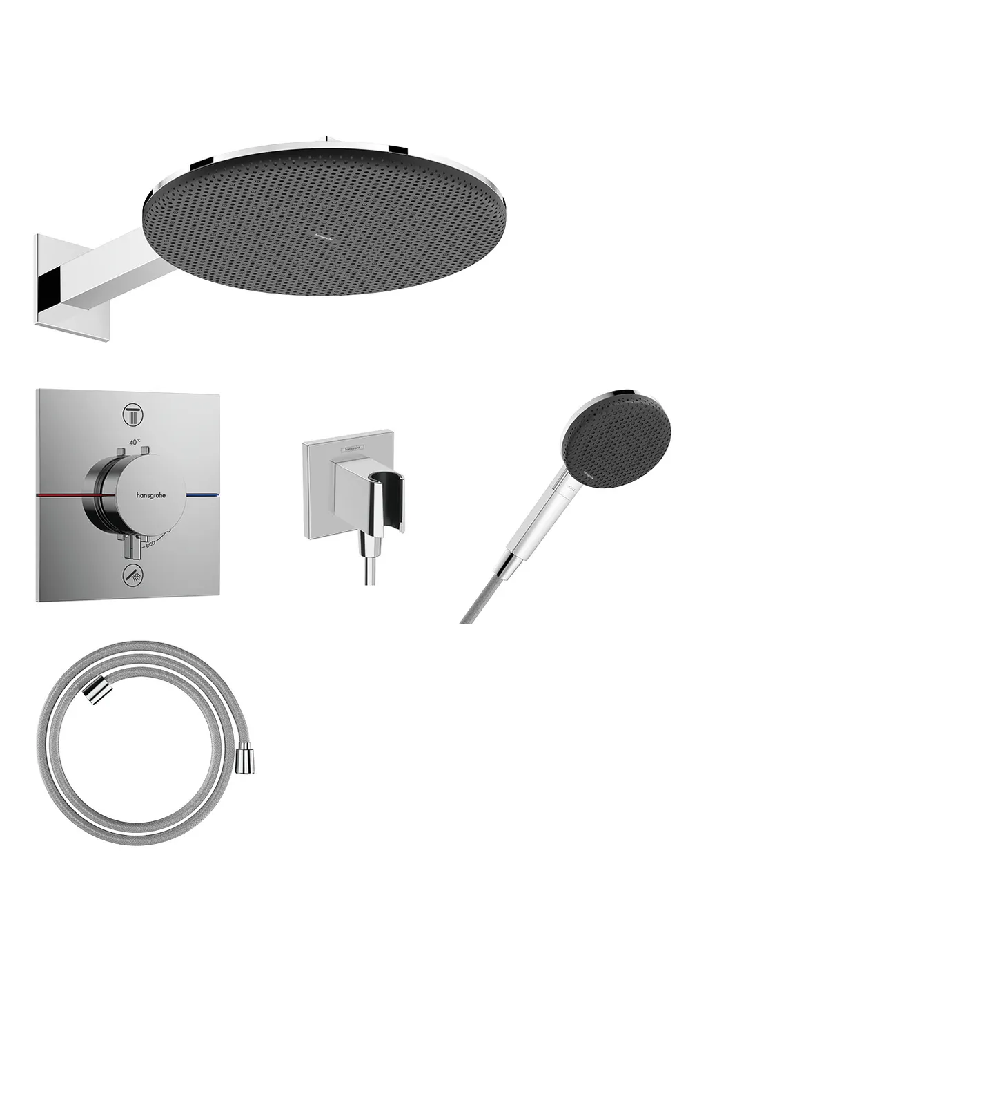 Raindance Alive S Дизайнерский душевой гарнитур 300 1jet с ShowerSelect Comfort E и скрытой частью (базовым набором) iBox universal 2