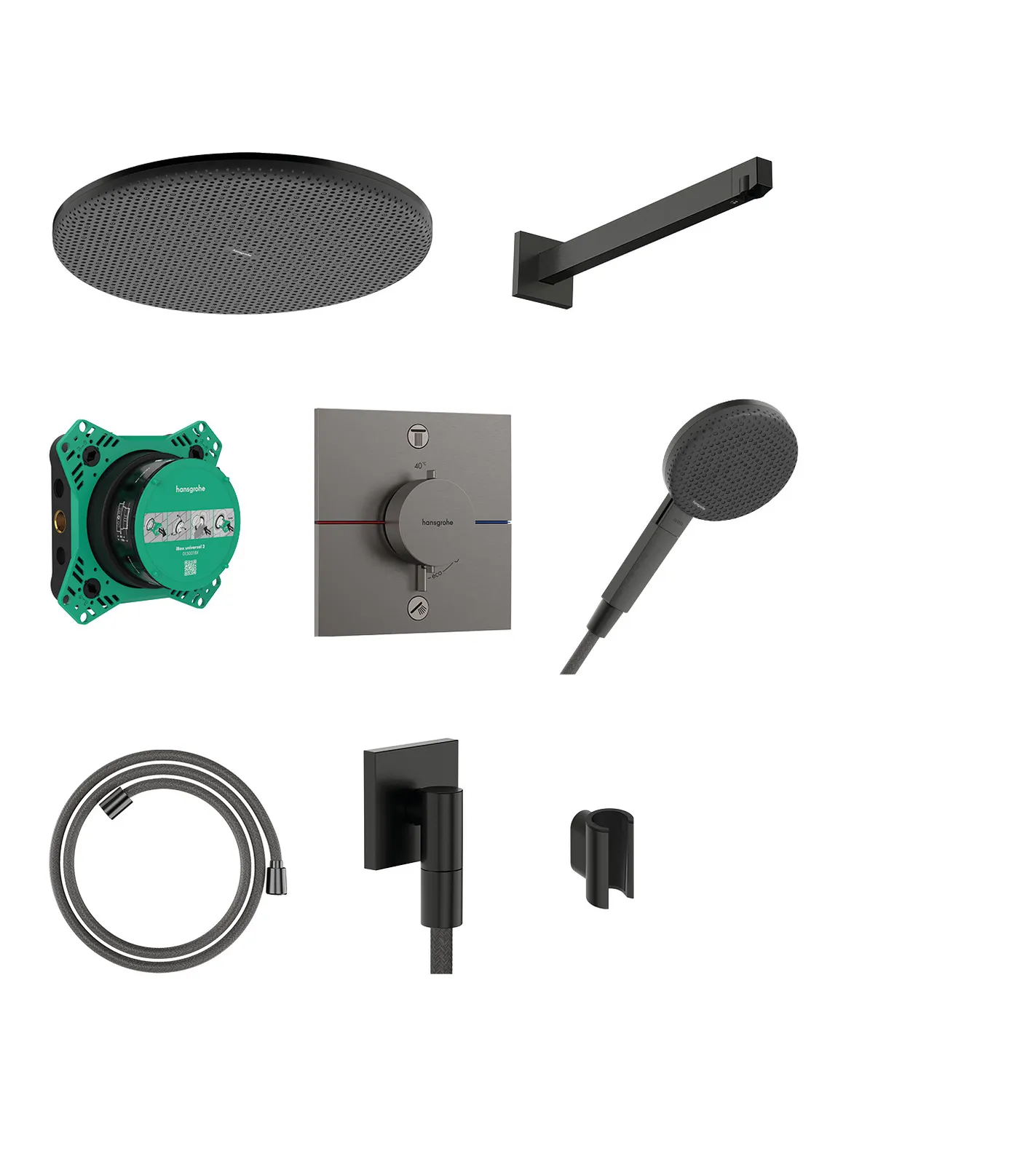 Raindance Alive S Дизайнерский душевой гарнитур 300 1jet с ShowerSelect Comfort E и скрытой частью (базовым набором) iBox universal 2