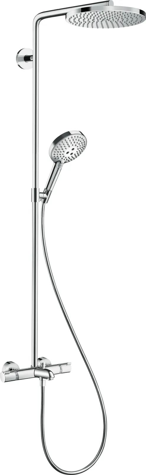 Raindance Select S Shower column Showerpipe 240 1jet PowderRain with bath thermostat