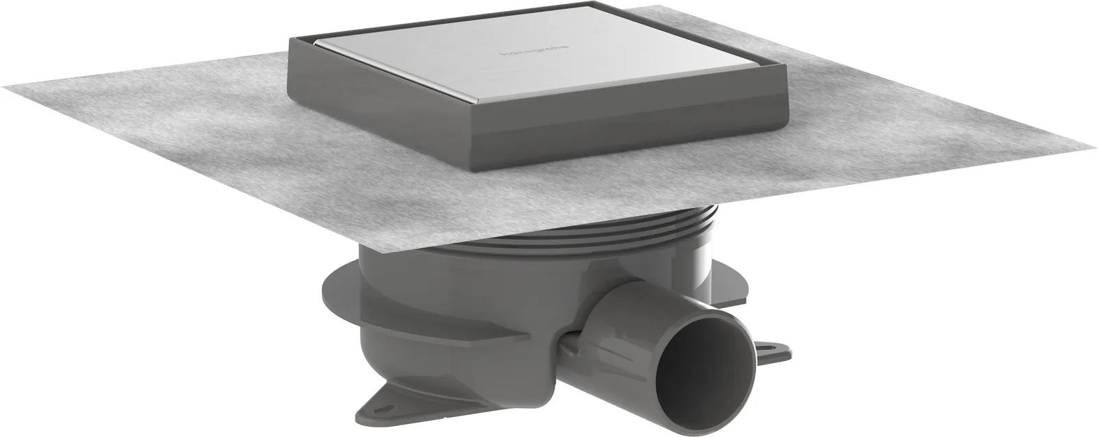 RainDrain Spot Plus Complete set for point drain 150/150 with height-adjustable frame and with tile-in back cover