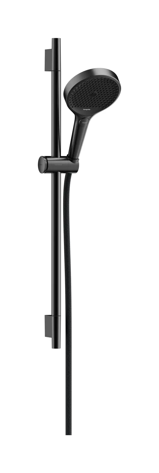 Rainfinity Shower set 130 3jet EcoSmart with shower rail S Puro 65 cm, slider with button and textile shower hose Designflex 160 cm