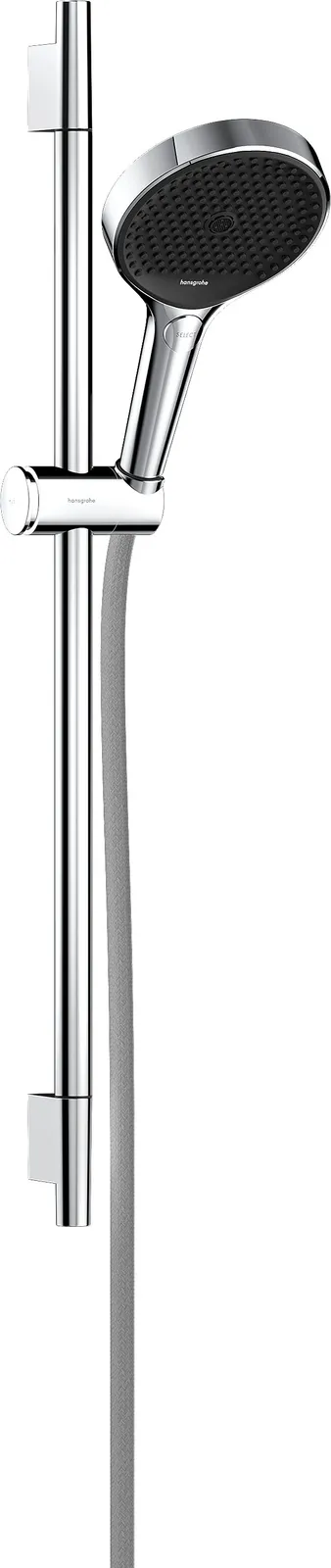 Rainfinity Shower set 130 3jet with shower rail S Puro 65 cm, slider with button and textile shower hose Designflex 160 cm