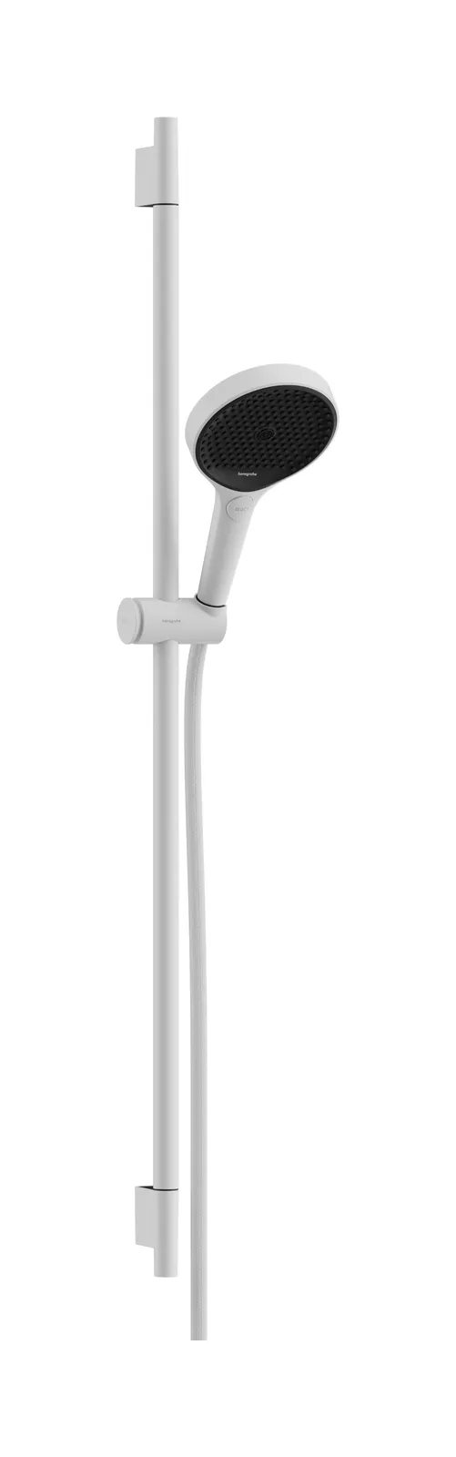 Rainfinity Shower set 130 3jet with shower rail S Puro 90 cm, slider with button and textile shower hose Designflex 160 cm