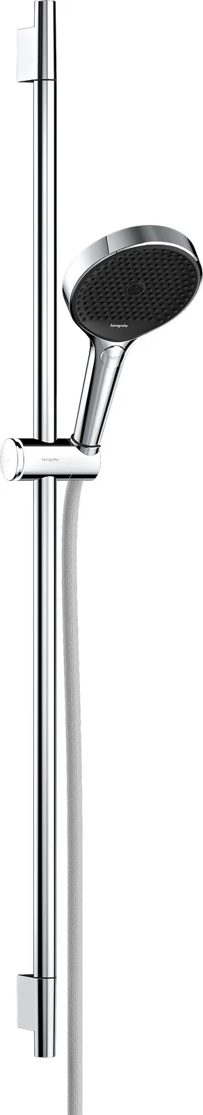 Rainfinity Shower set 130 3jet with shower rail S Puro 90 cm, slider with button and textile shower hose Designflex 160 cm