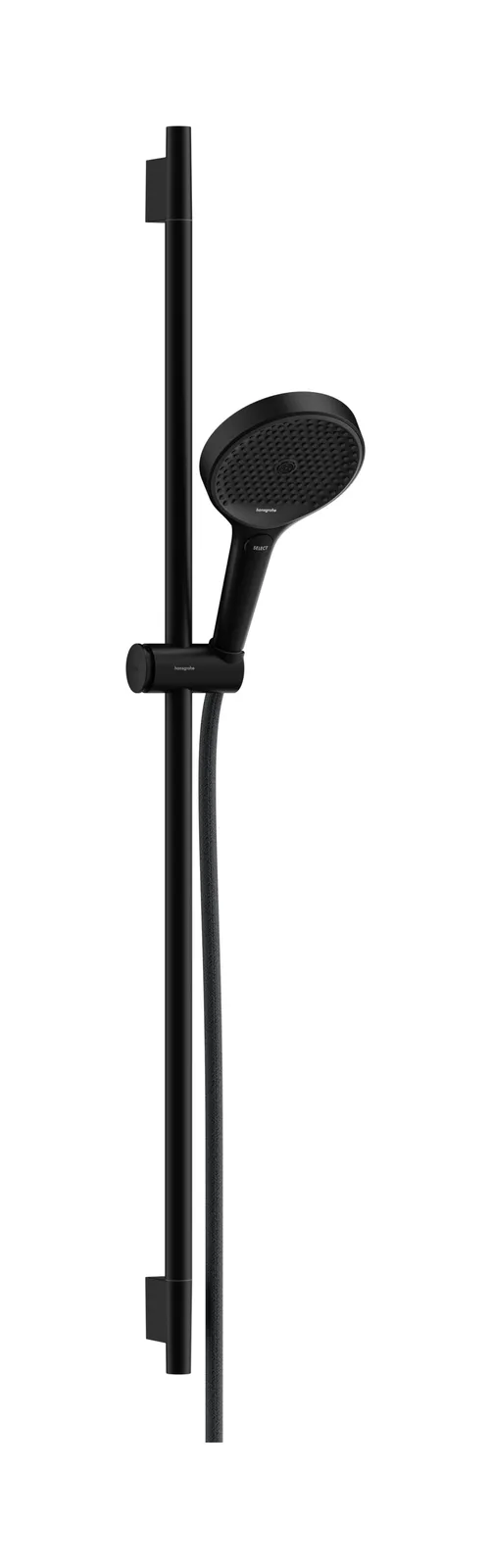 Rainfinity Shower set 130 3jet with shower rail S Puro 90 cm, slider with button and textile shower hose Designflex 160 cm