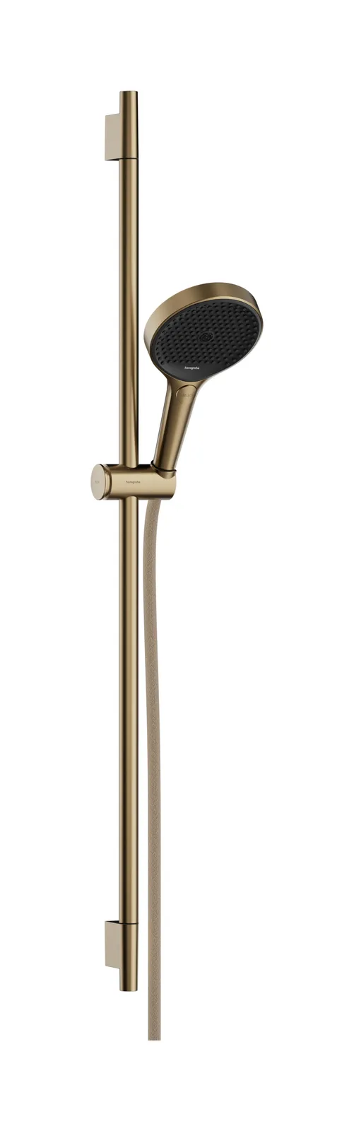 Rainfinity Shower set 130 3jet with shower rail S Puro 90 cm, slider with button and textile shower hose Designflex 160 cm