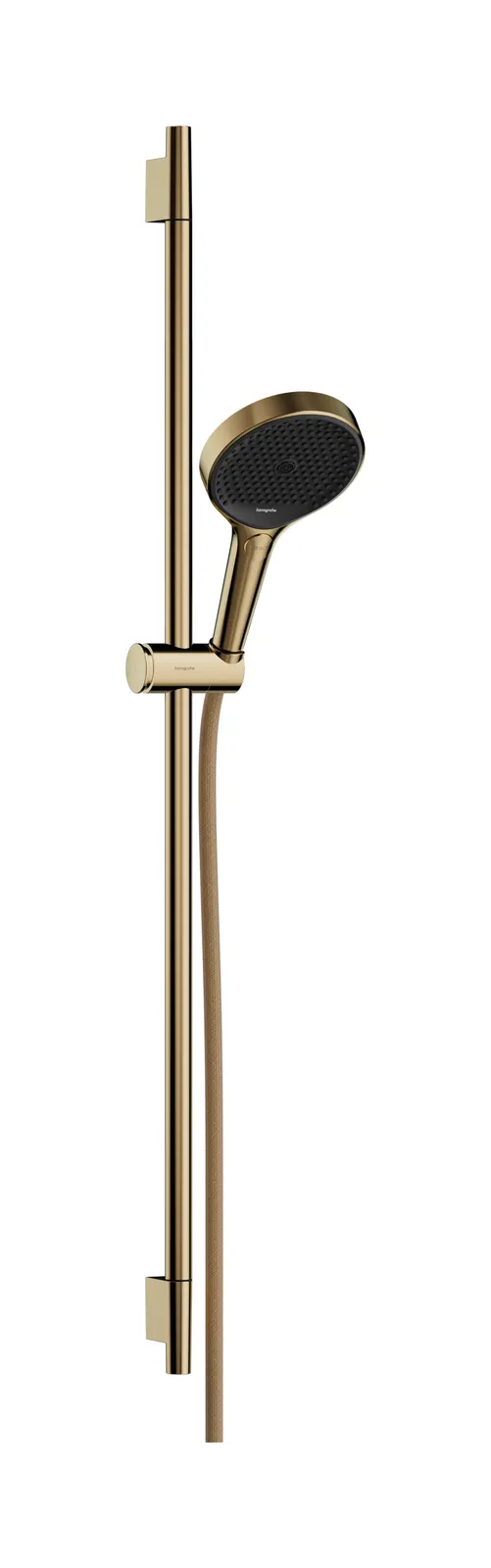 Rainfinity Shower set 130 3jet with shower rail S Puro 90 cm, slider with button and textile shower hose Designflex 160 cm