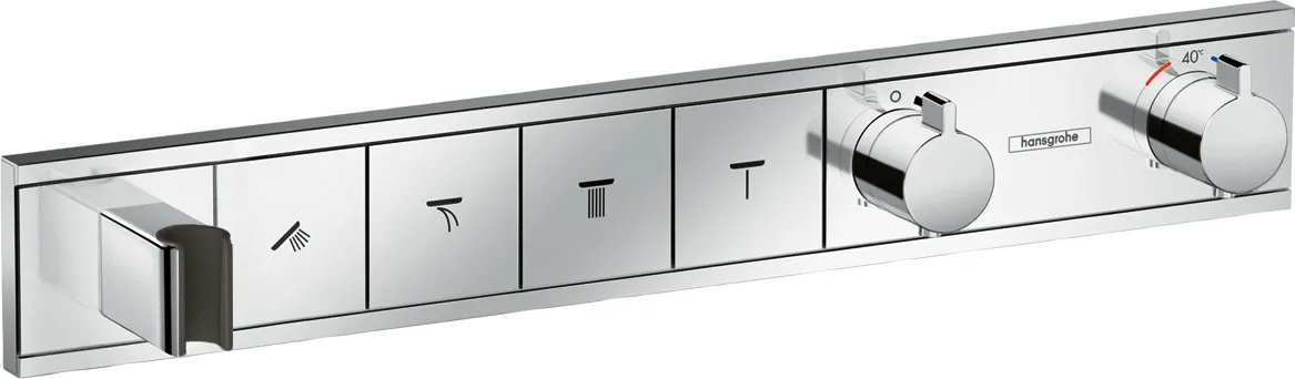 RainSelect Concealed thermostat for 4 functions with integrated shower holder