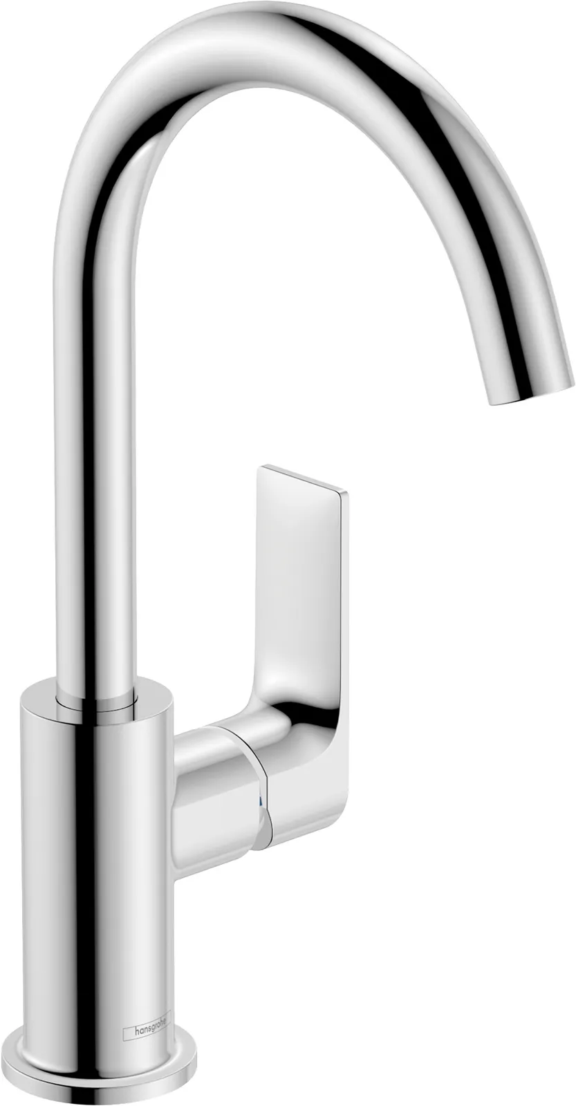 Rebris E Single lever basin mixer 210 with swivel spout and pop-up waste