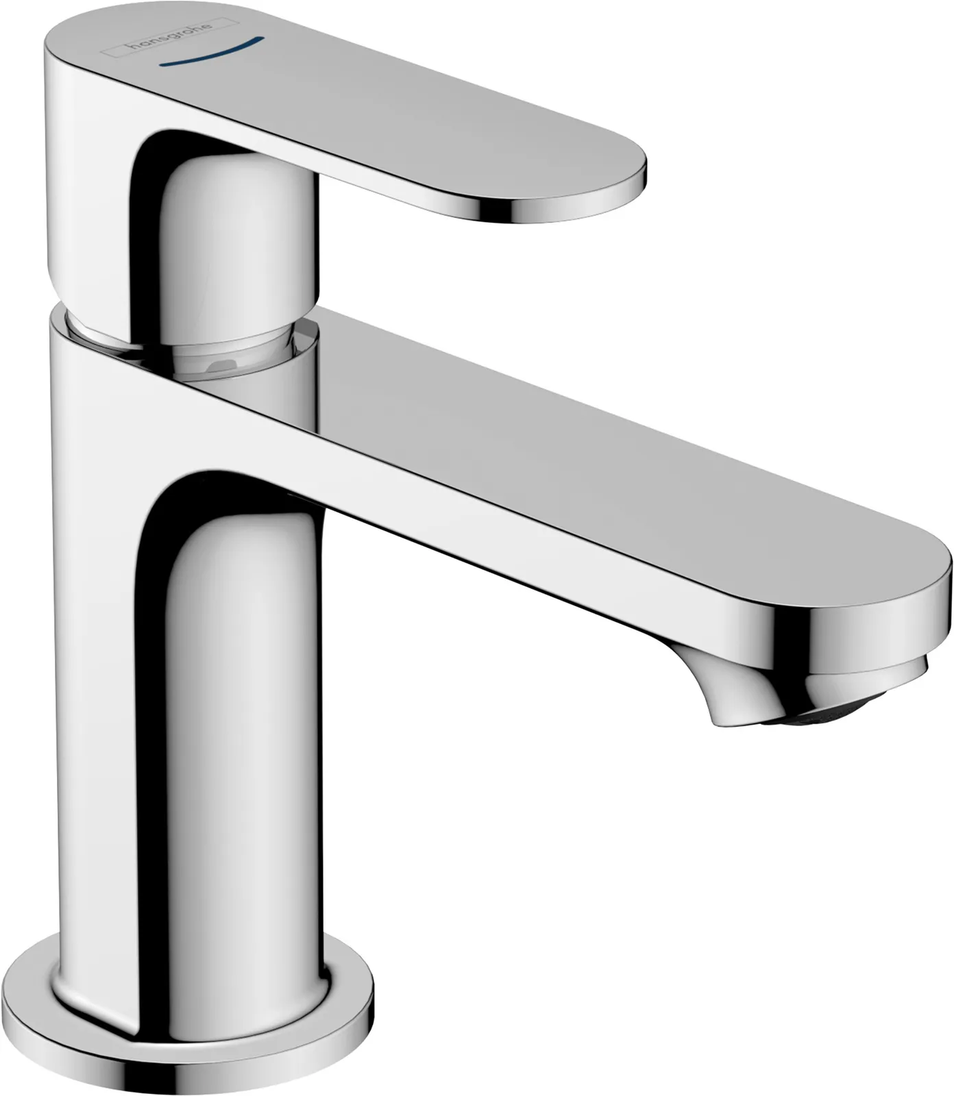Rebris S Pillar tap 80 with lever handle for cold or pre-mixed water without waste