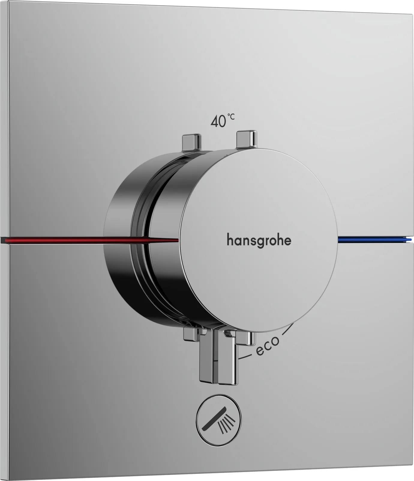 ShowerSelect Comfort E Concealed thermostat for 1 function and additional outlet