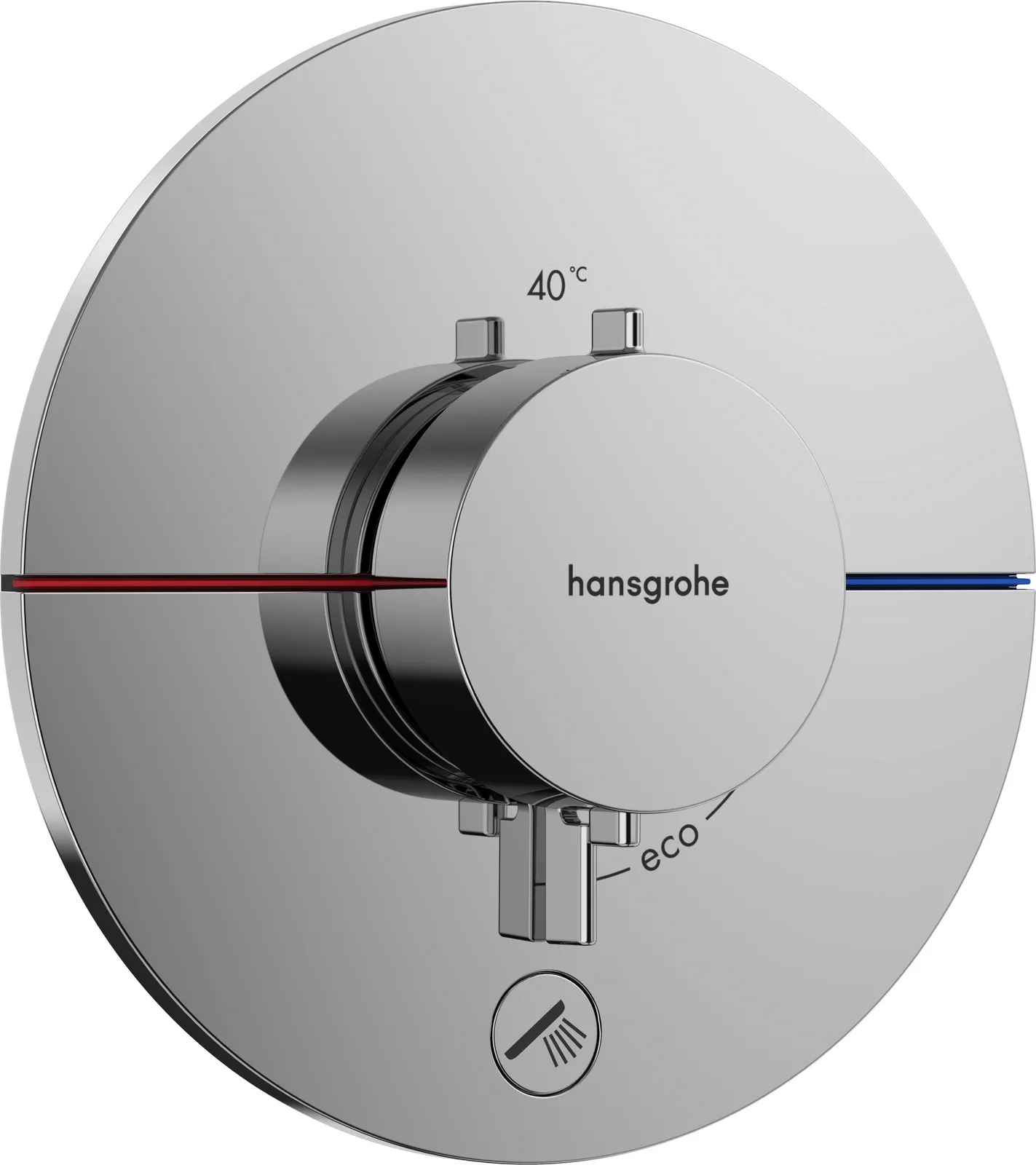 ShowerSelect Comfort S Termostat, yashirin montaj uchun, 1 funksiya va qoʻshimcha chiqish uchun