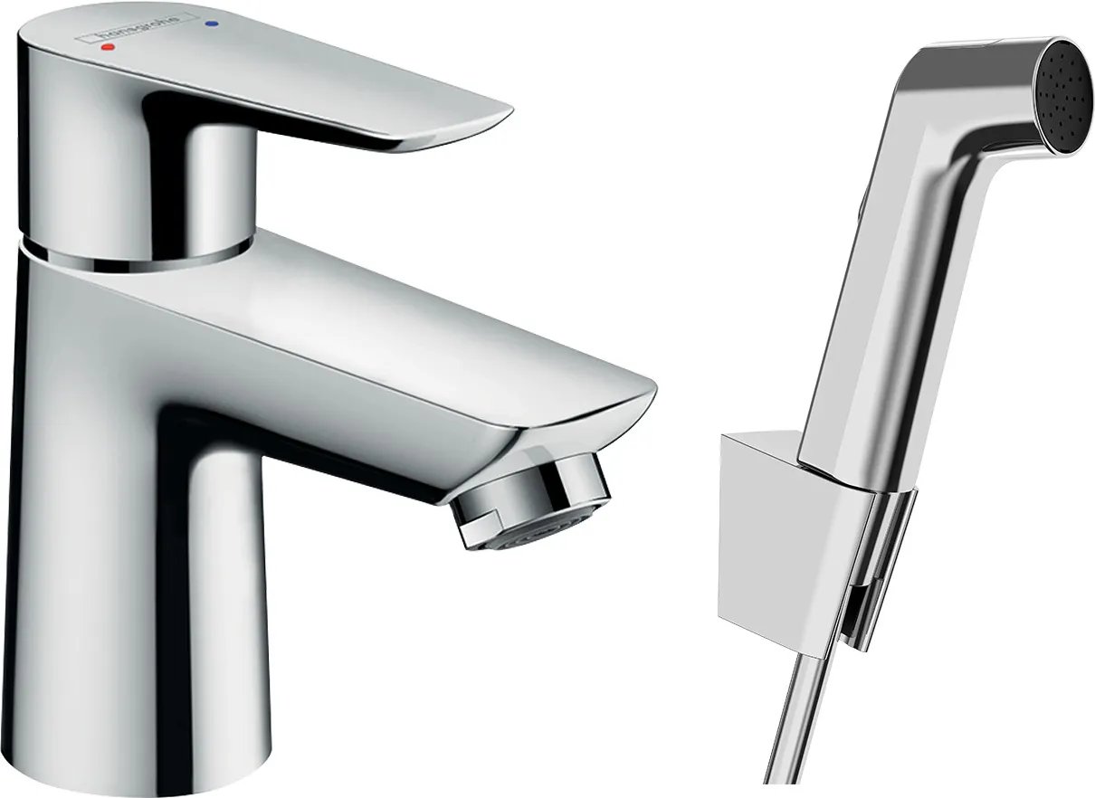 Talis E Single-lever basin mixer with hygiene shower and shower hose 160 cm