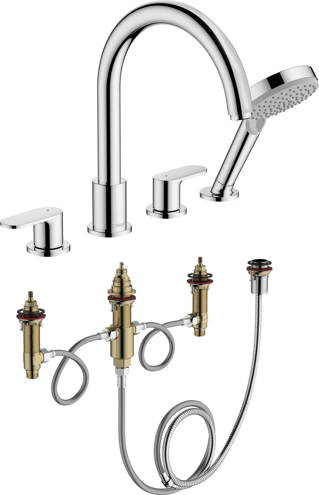 Vernis Blend Bath-rim mixer set 4-hole