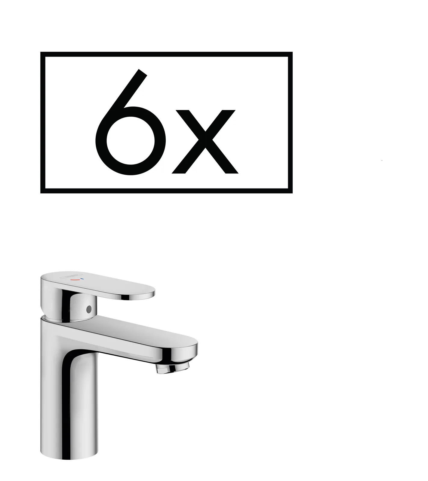 Vernis Blend Single-lever basin mixer 100 CoolStart without waste project pack (6 pcs.)