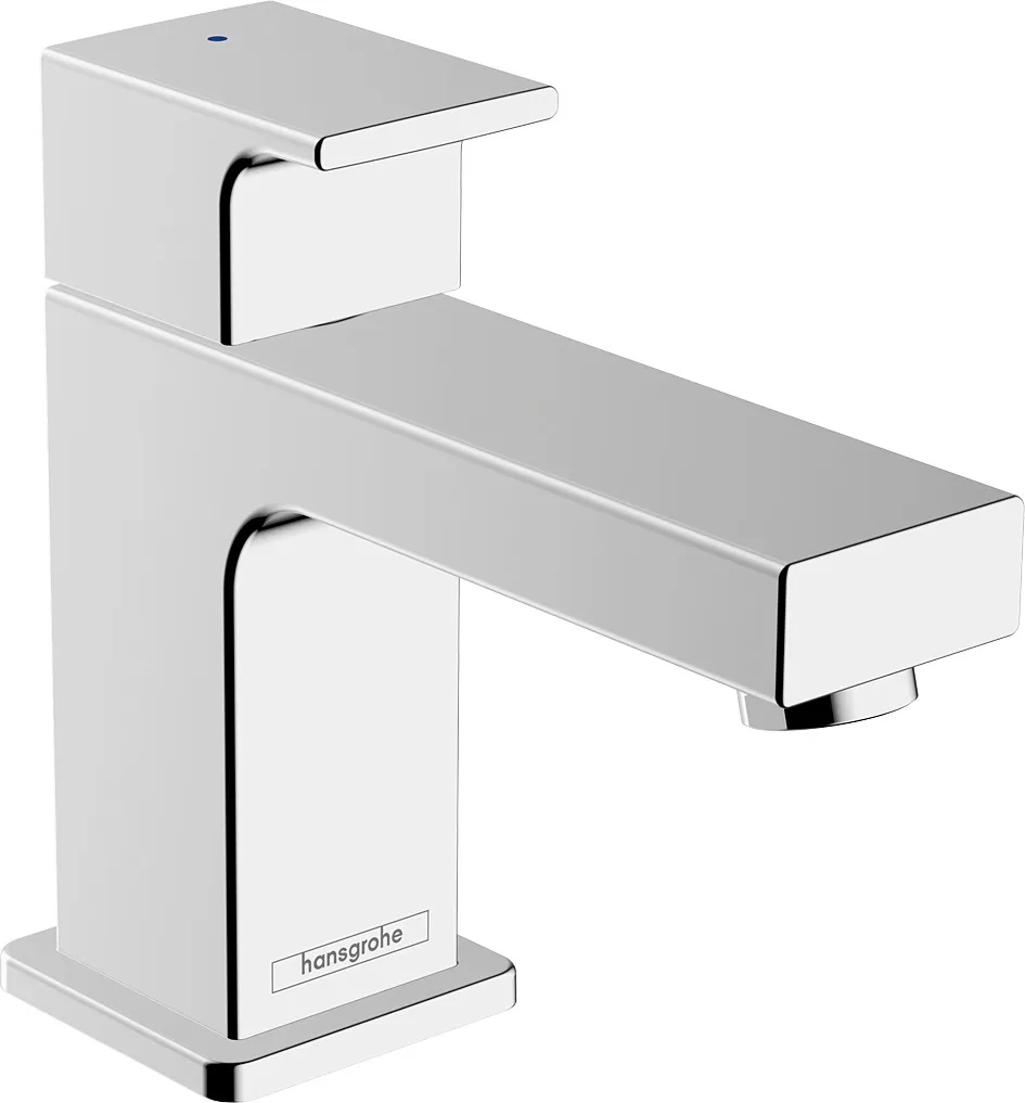 Vernis Shape Pillar tap 70 with lever handle for cold or pre-mixed water without waste